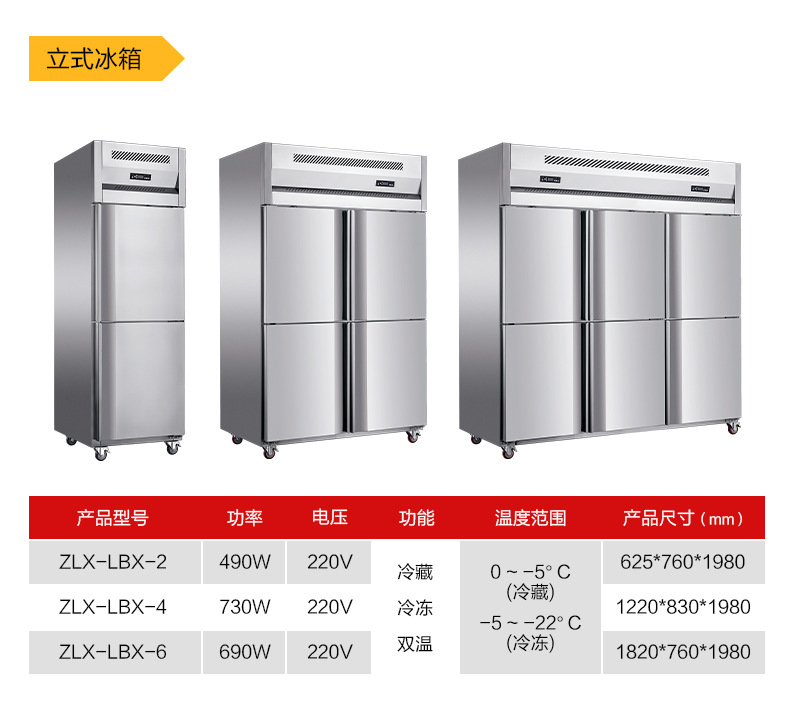 烘焙插盘冷柜慕斯蛋糕无霜超大低温柜海鲜饺子速冻柜四门商用冰箱