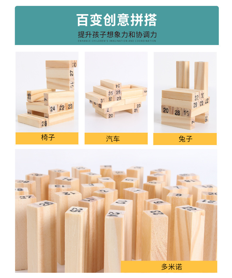 商品详情图_儿童版数字叠叠乐 脑力开发益智彩色叠叠高 36粒