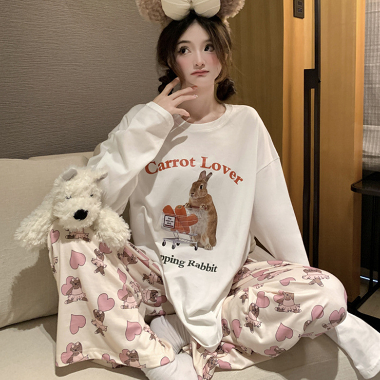 白推车兔爱心熊裤双长