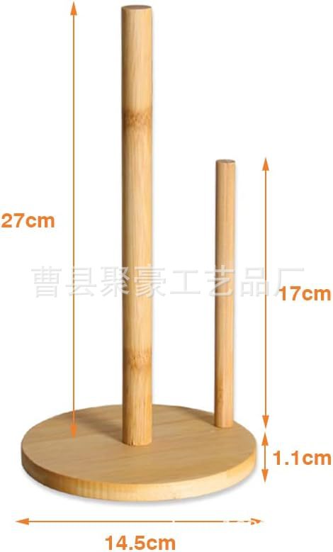 竹制纸巾架厨房餐厅立式木质卷纸架收纳架保鲜膜架懒人抹布支架