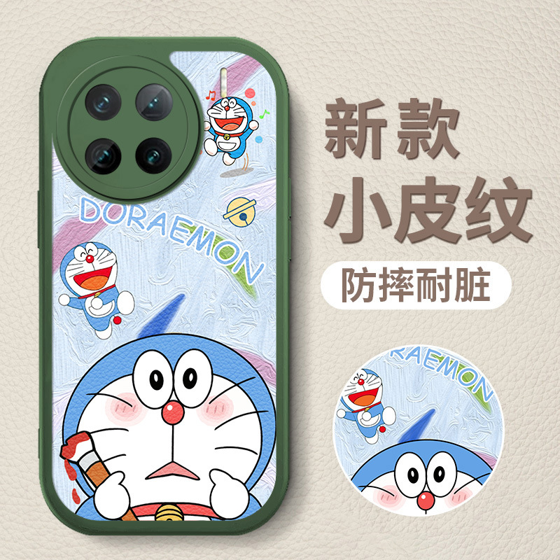 6-绿D-84202-蓝色油画哆啦梦绿底