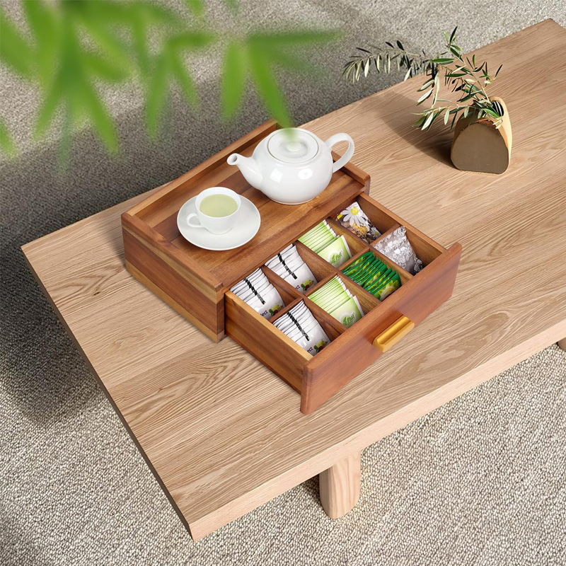 相思木茶叶收纳储物盒抽屉茶包收纳盒咖啡胶囊收纳盒储物盒 (3