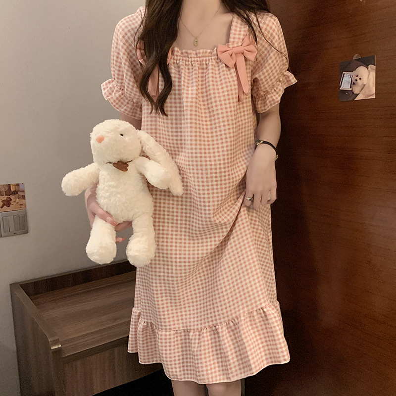 4945-6#蝶结粉格 (4)
