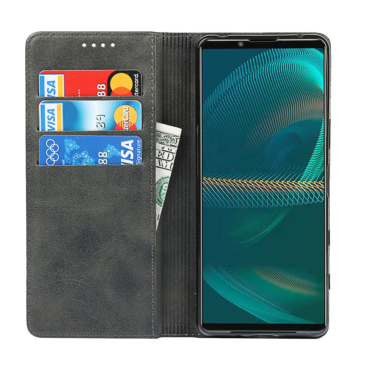 索尼 Xperia 5 III 小牛纹强磁皮套