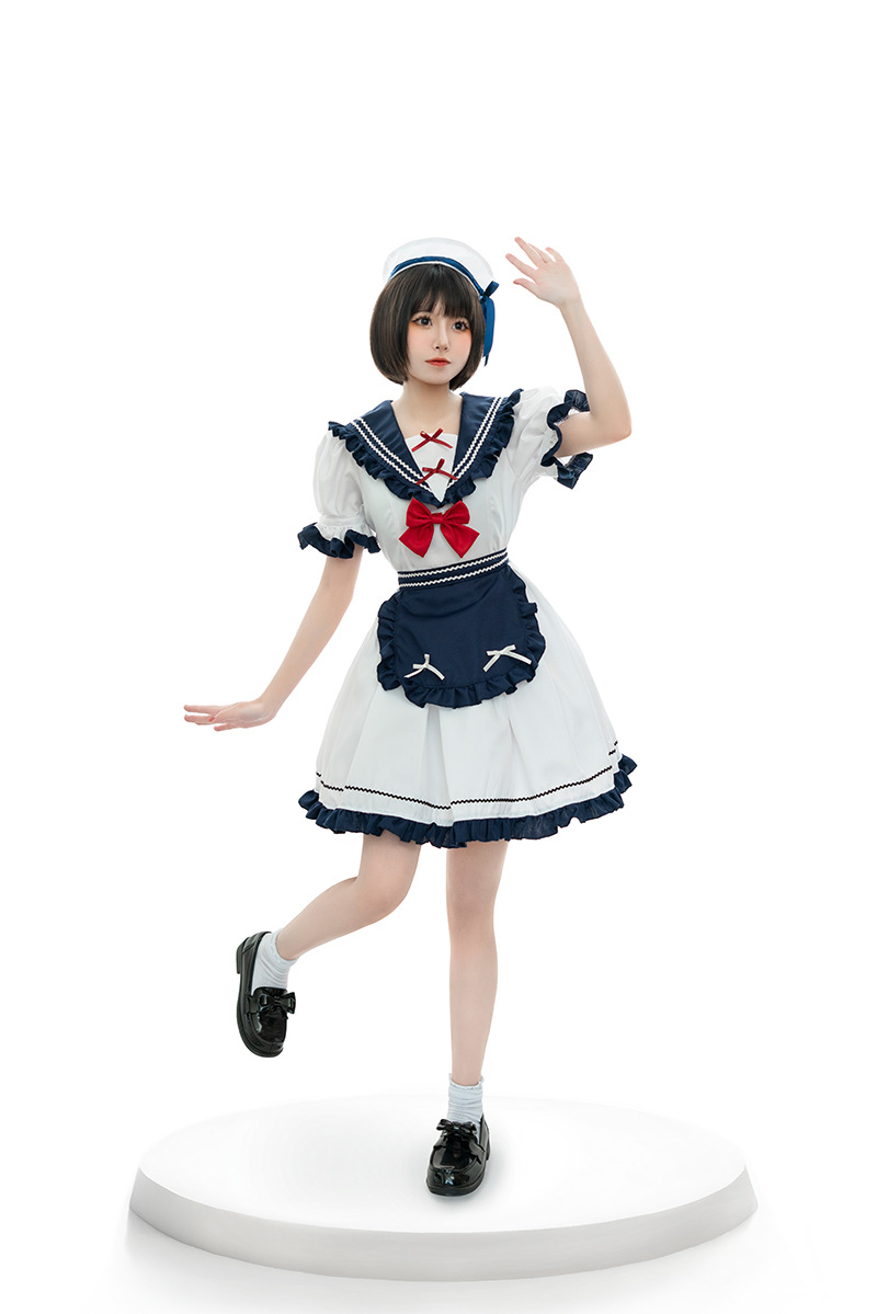 2034 海军裙 围裙 帽子 (1)