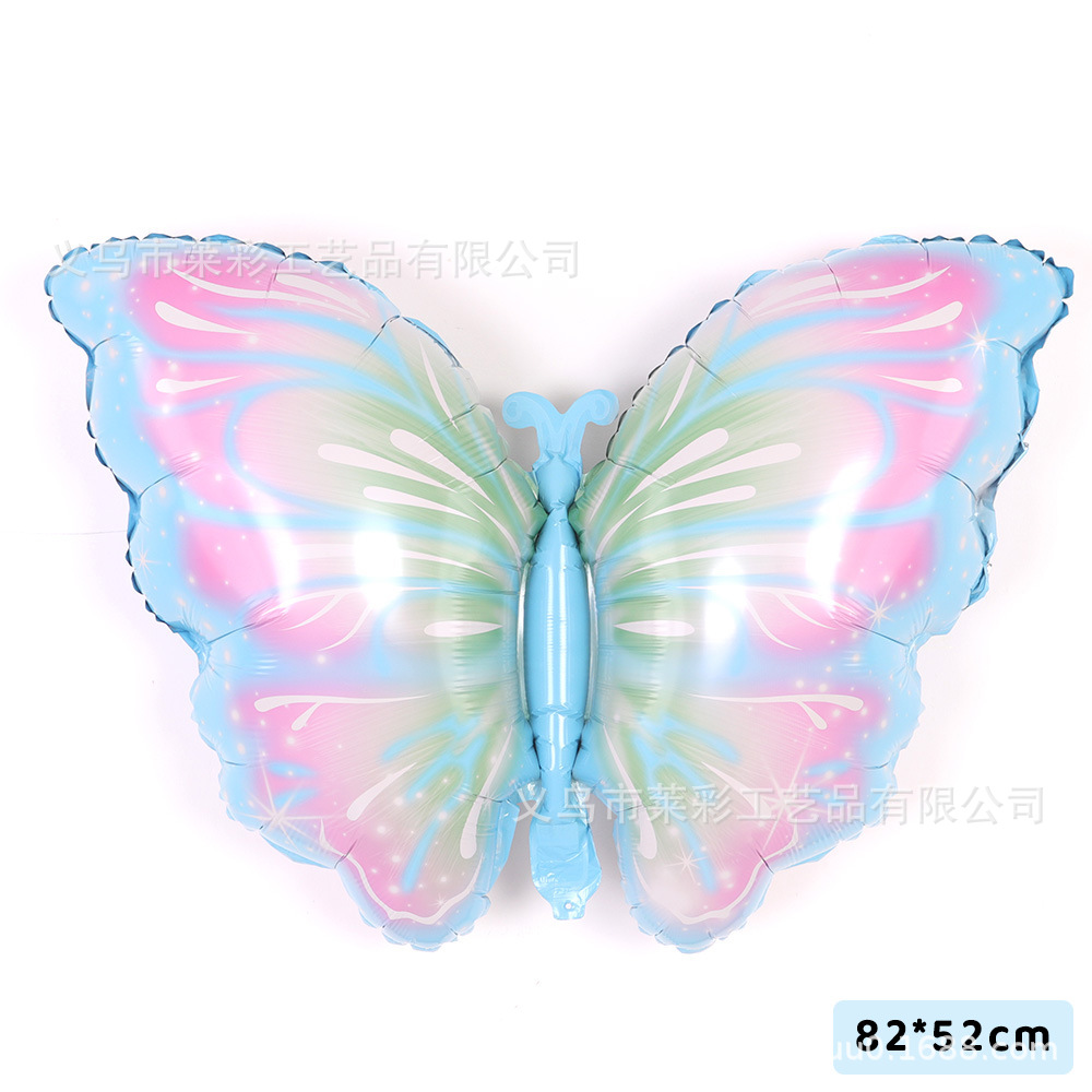 双翅蓝蝴蝶 82×52CM