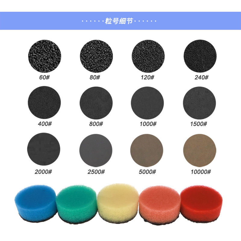 1寸996A+水砂纸268件套60-10000含海绵+缓冲垫
