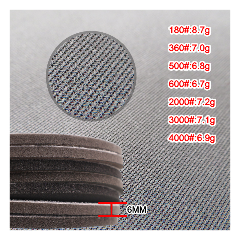 磨卡J5精磨砂棉背绒圆盘海绵砂5寸2