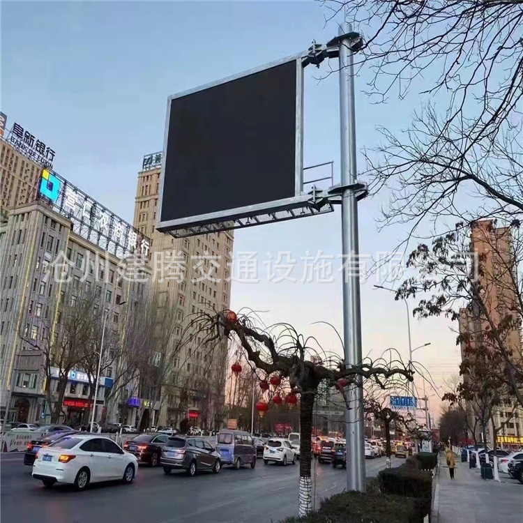 道路交通标志立杆,厂家监控红绿灯显示屏标杆,交通信号灯八角灯杆