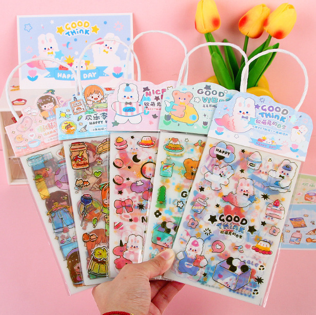 手提袋装手账贴纸套装磨砂贴