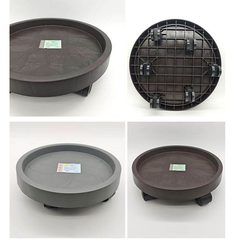 移动花盆托盘,有轮批发加厚可移动花盆底座,钢化塑料大花盆接水托盘