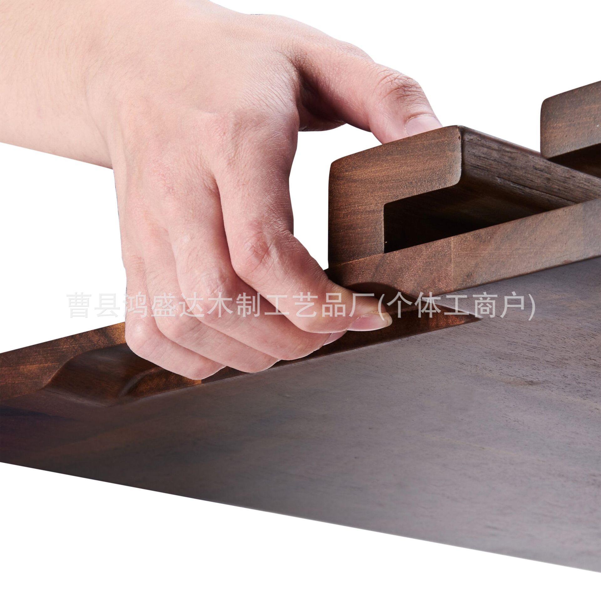 木制红酒酒杯收纳架聚会野餐熟食托盘创意酒吧红酒小吃盘定制lo