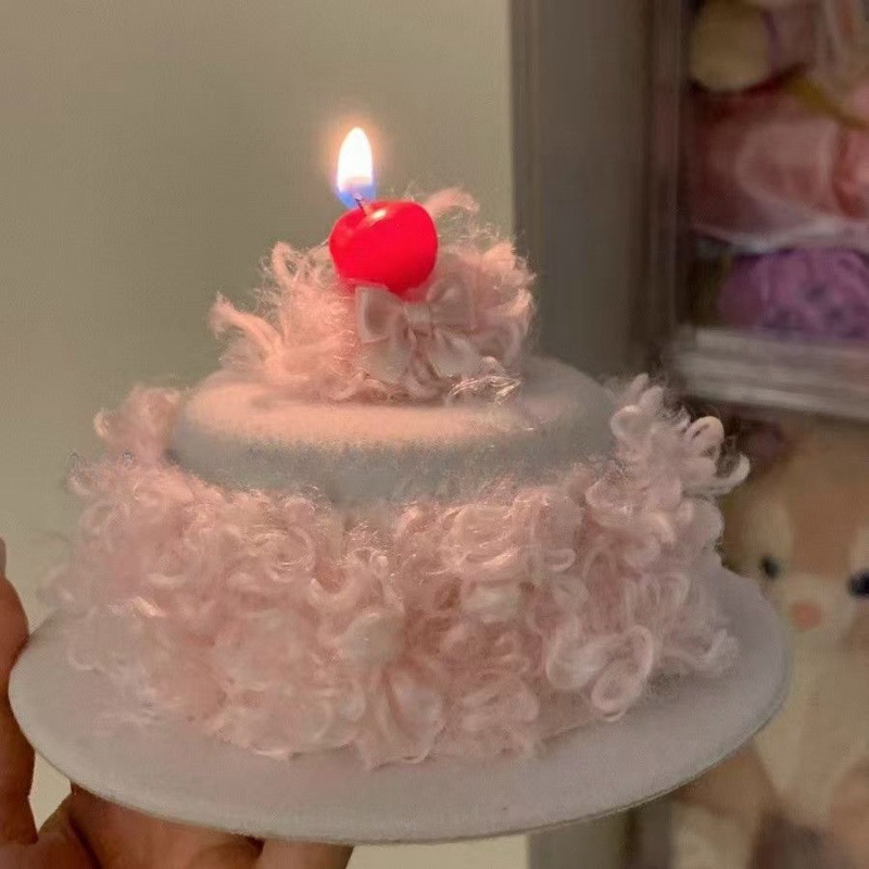 可点火~牛仔奶油蝴蝶结蛋糕生日帽樱桃蜡烛发夹可爱帽子拍照发饰