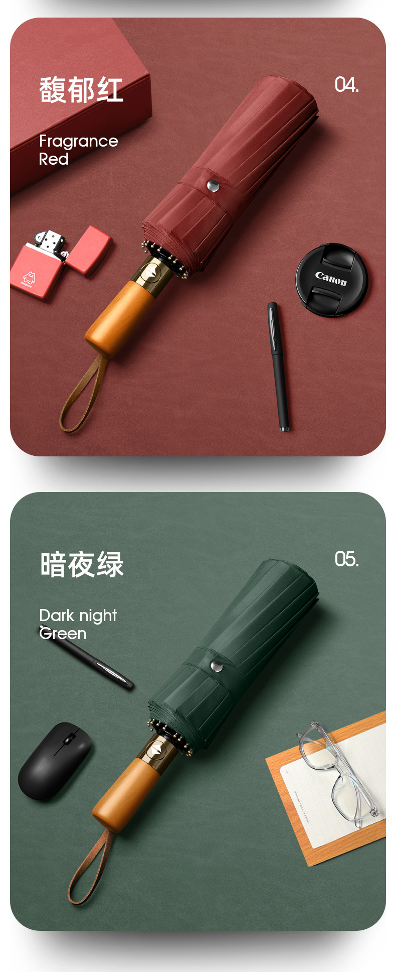 批发24骨全自动雨伞木详情图12