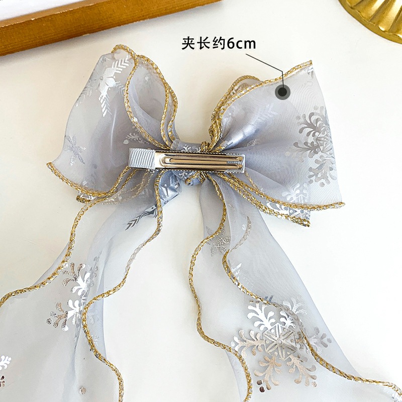雪花蝴蝶结飘带发夹