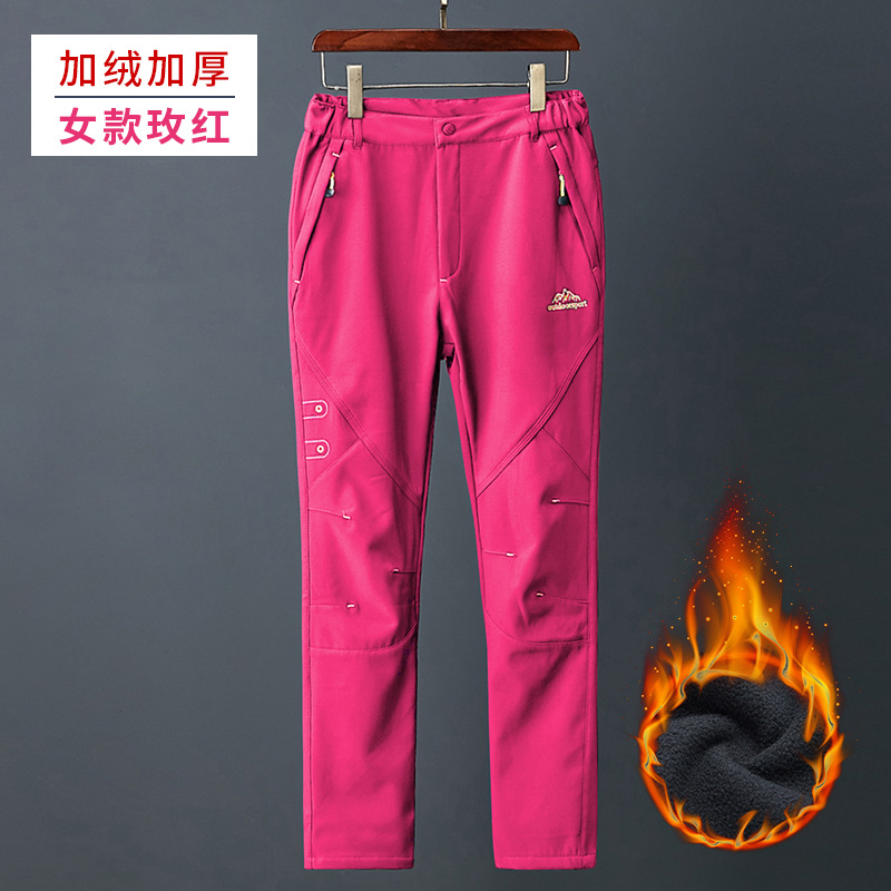 加绒加厚女玫红