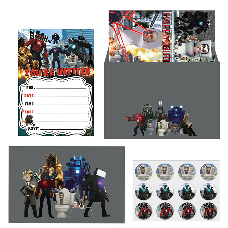 YL马桶人信封邀请卡主图