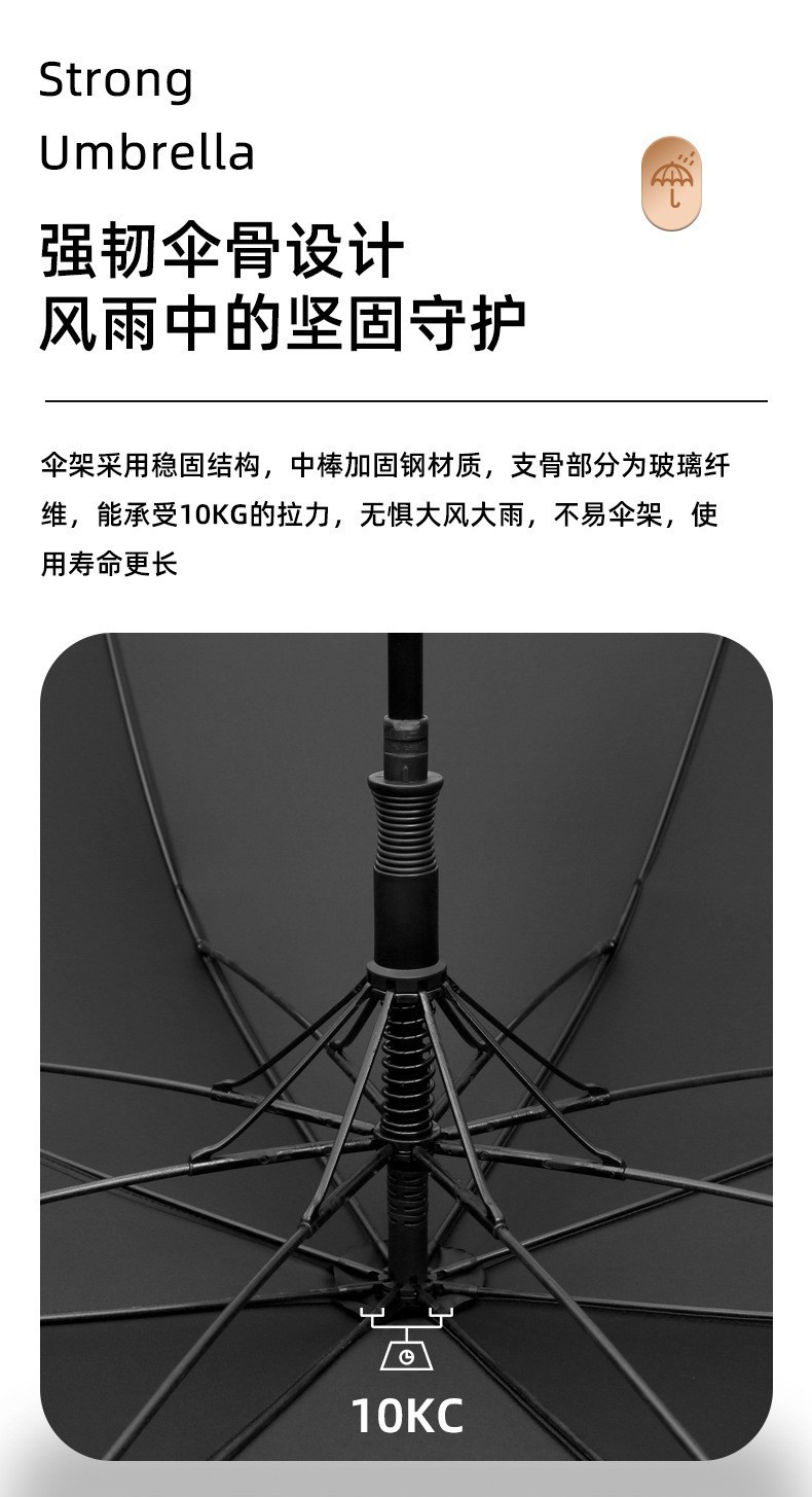 古铜木柄高尔夫伞-8