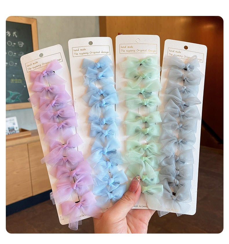 10个装~网纱蝴蝶结发夹