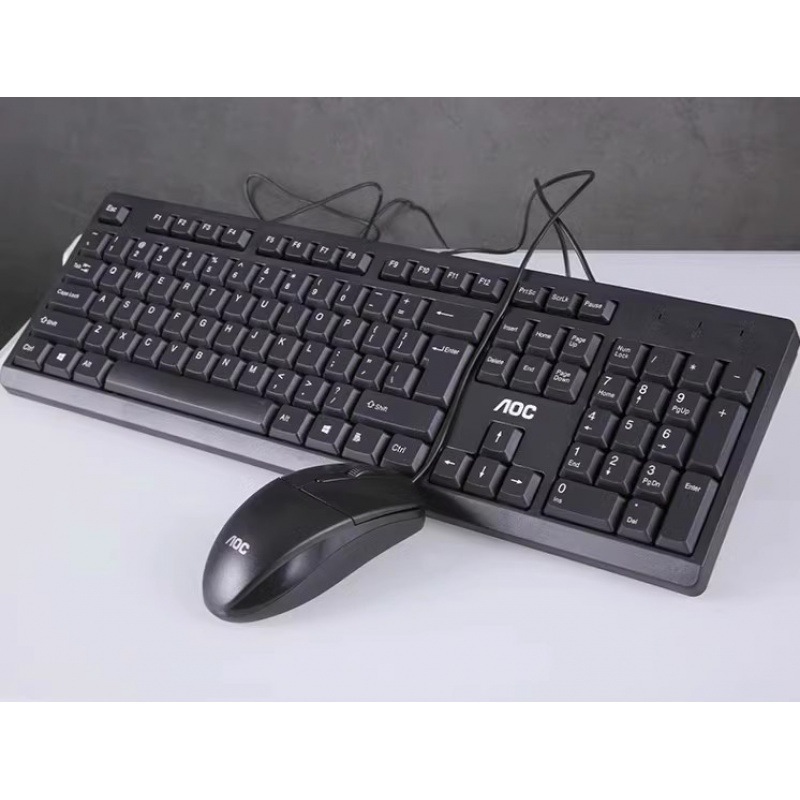 厂家直销跨境AOCKM160有线键盘鼠标套装批发笔记本台式电