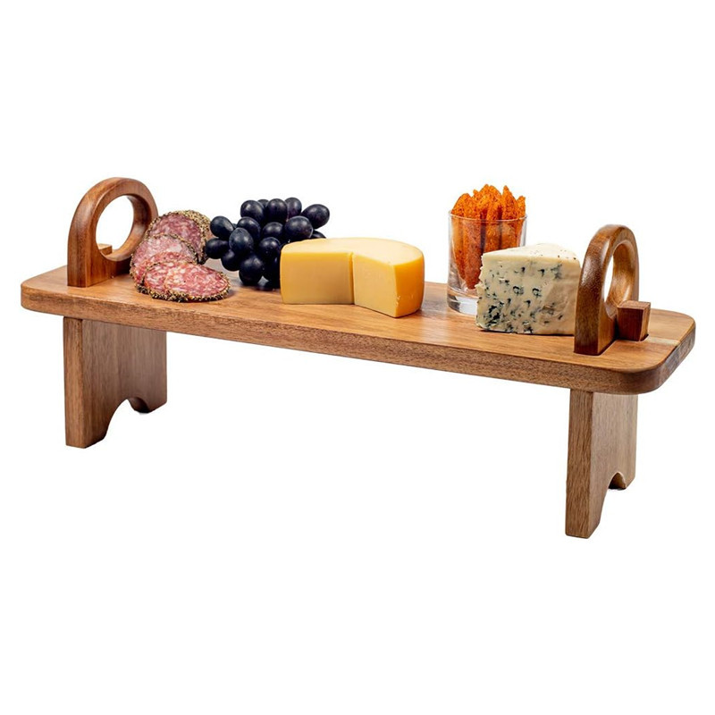 相思木甜品置物架 厨房桌面调味品收纳架 实木上菜板可拆卸水果