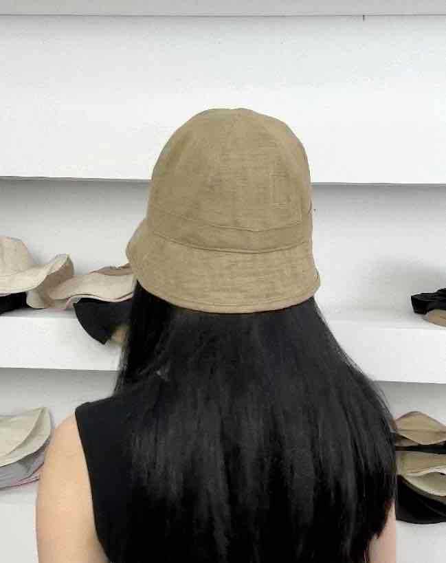 YF126-亚麻圆顶小檐盆帽