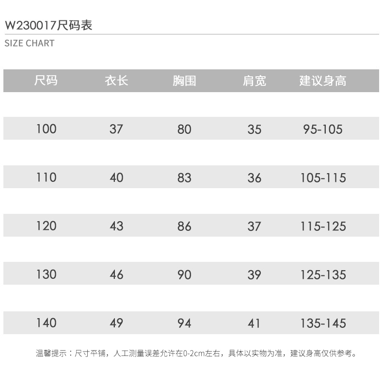 尺寸表-
