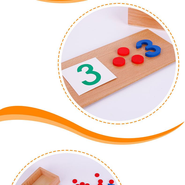 蒙氏教具专业版数字与筹码 数学教具幼儿园益智玩具