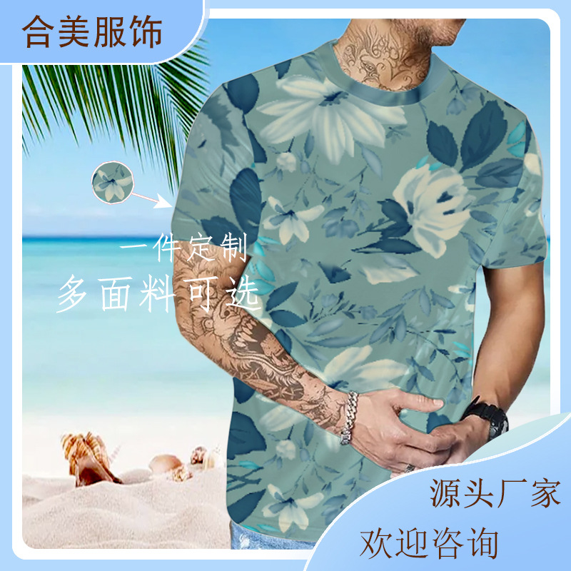 男数码印仿棉短袖圆领T恤-LTM10078_D