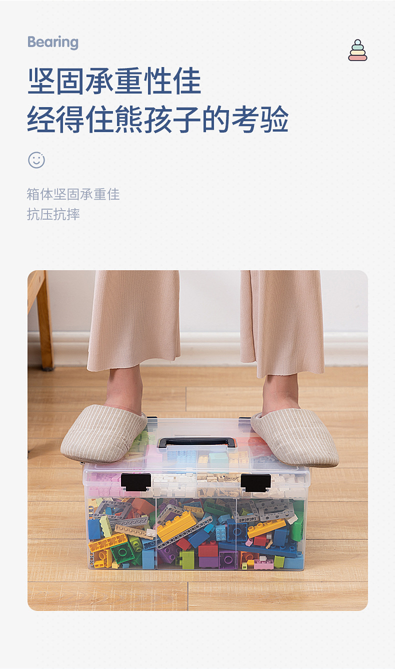 儿童玩具收纳盒透明塑料小颗粒积木乐高收纳箱零件配件