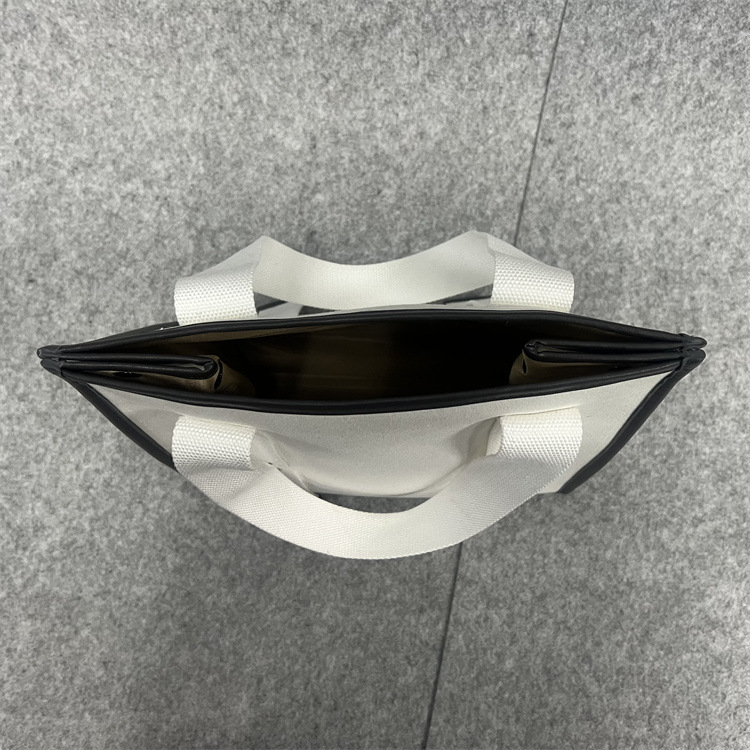 纯白色文艺气质高档帆布托特包手提袋单肩包