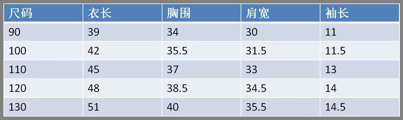 衬衫尺码