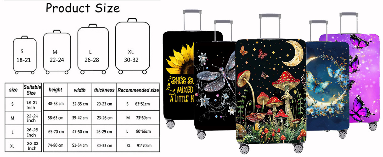 luggage cover size