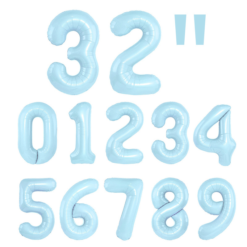 蓝色32寸数字气球-2