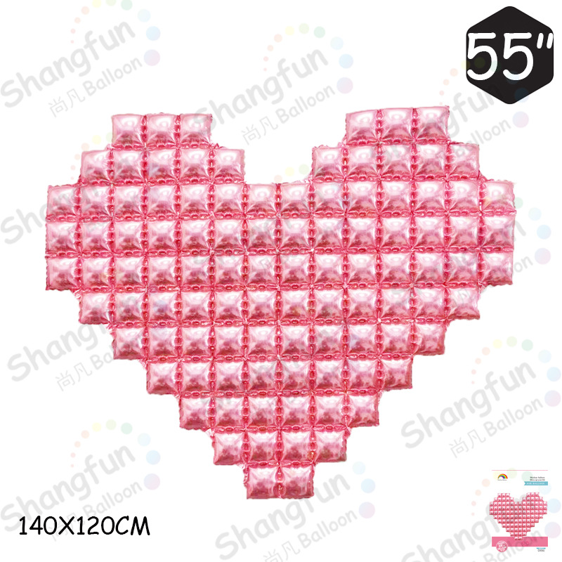 方块爱心背景墙粉色1