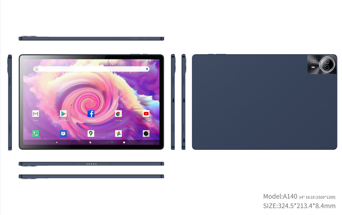 A140 T616 14英寸6gb   256gb平板电脑，带电话平板电脑支持原始设备制造商定制品牌10000毫安大电池2k安卓13