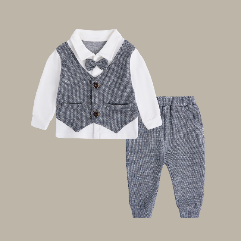 灰色绅士领结翻领小西装裤子套装.jpg