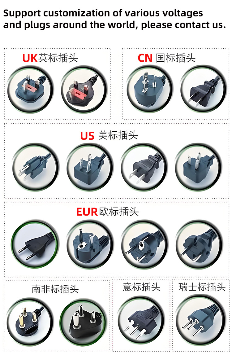 各种插头规格