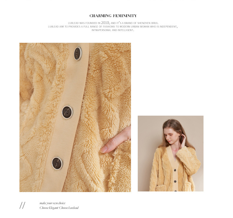 提花开衫--米白——