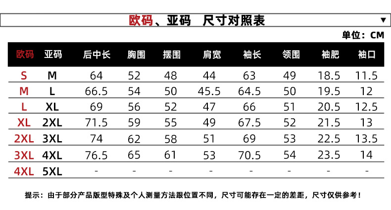 1 (5)尺码表 中文