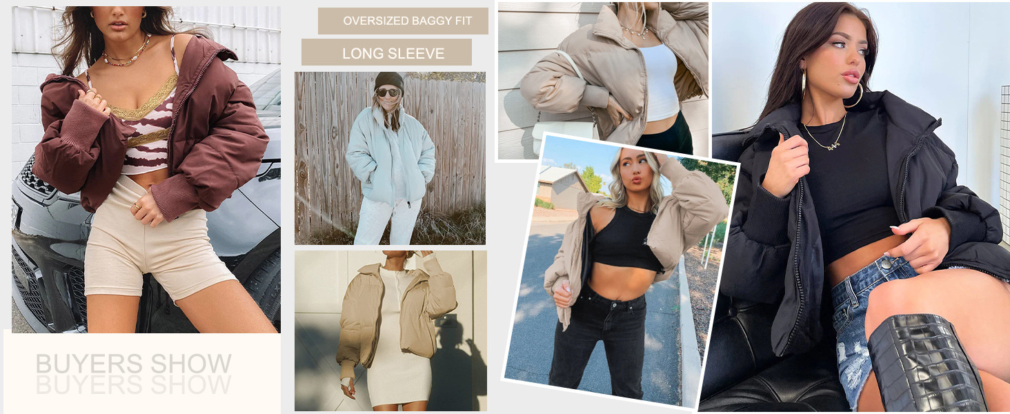 Women's Crop Short Jacket Cropped Puffer Fashion Jackets for Women Warm Winter Lightweight Coat 