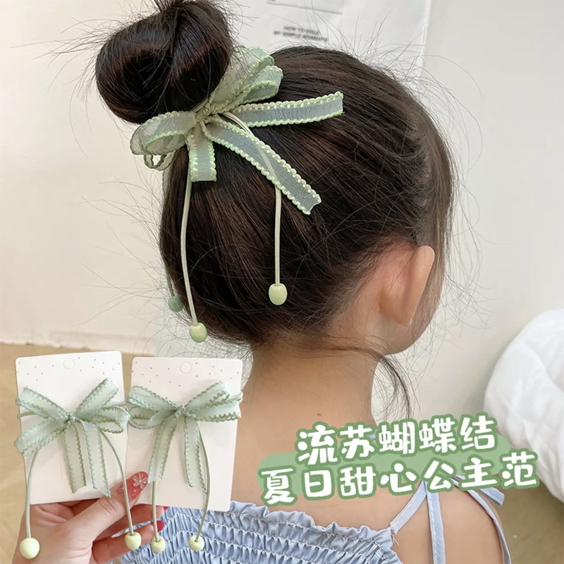 儿童蝴蝶结流苏头绳