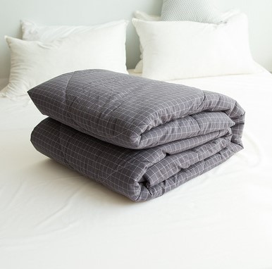 水洗棉深灰小格