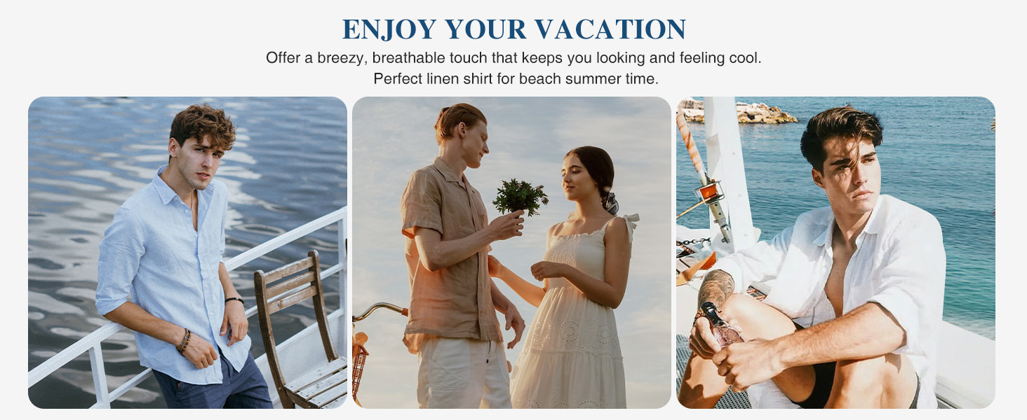 Mens casual linen shirts are perfect for summer