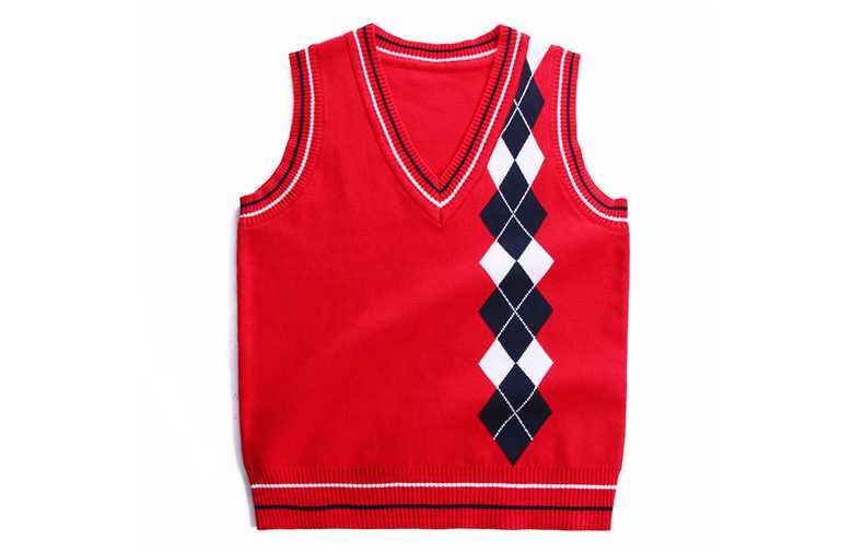 大童菱格背心