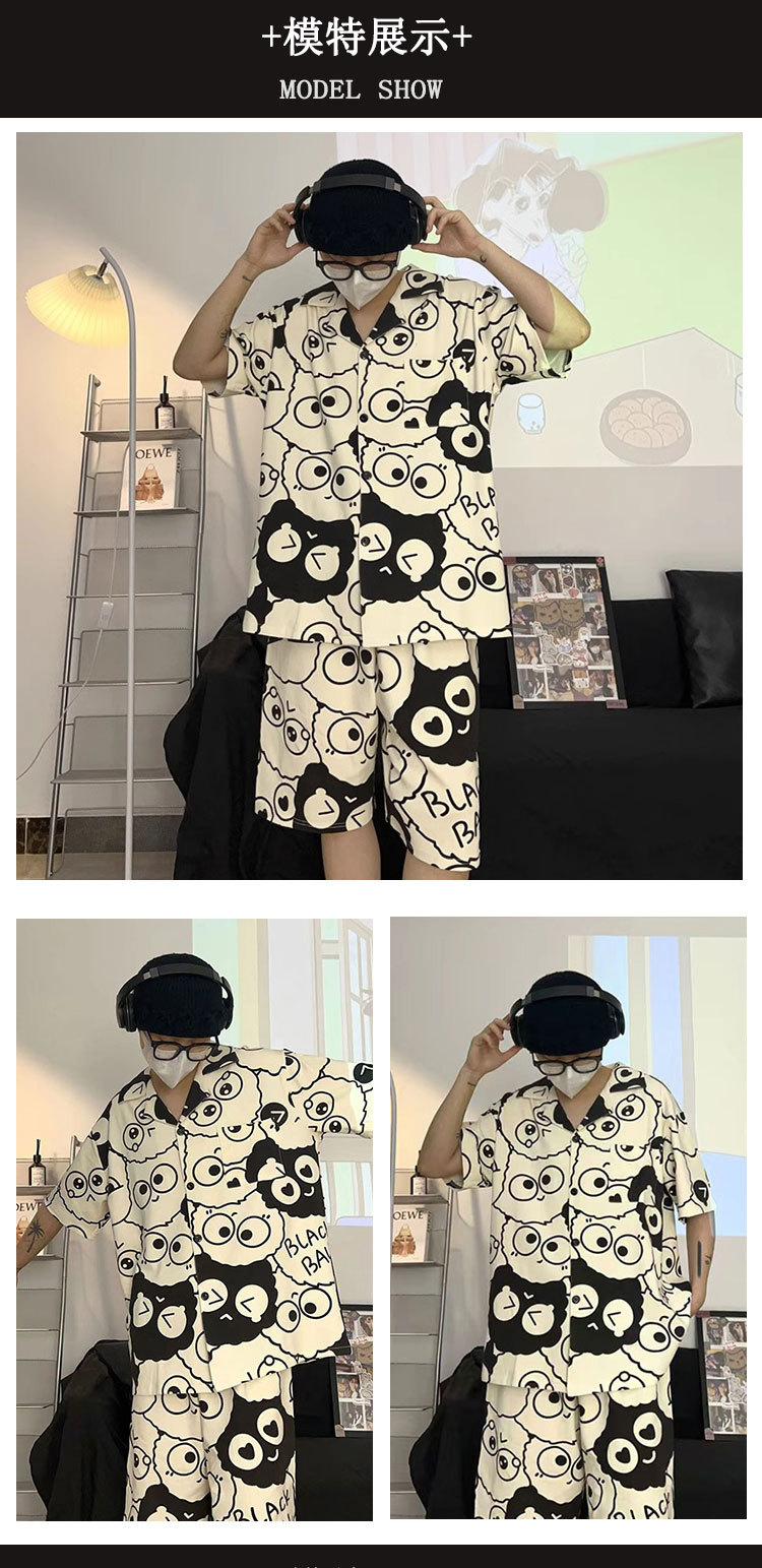 D.N-19三件套卡通煤球男装开衫套装 (5)