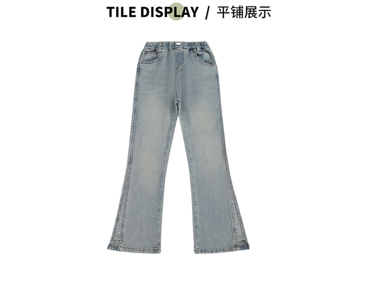 女童烫钻喇叭裤