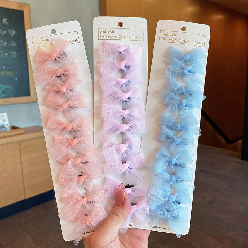 10个装~网纱蝴蝶结发夹