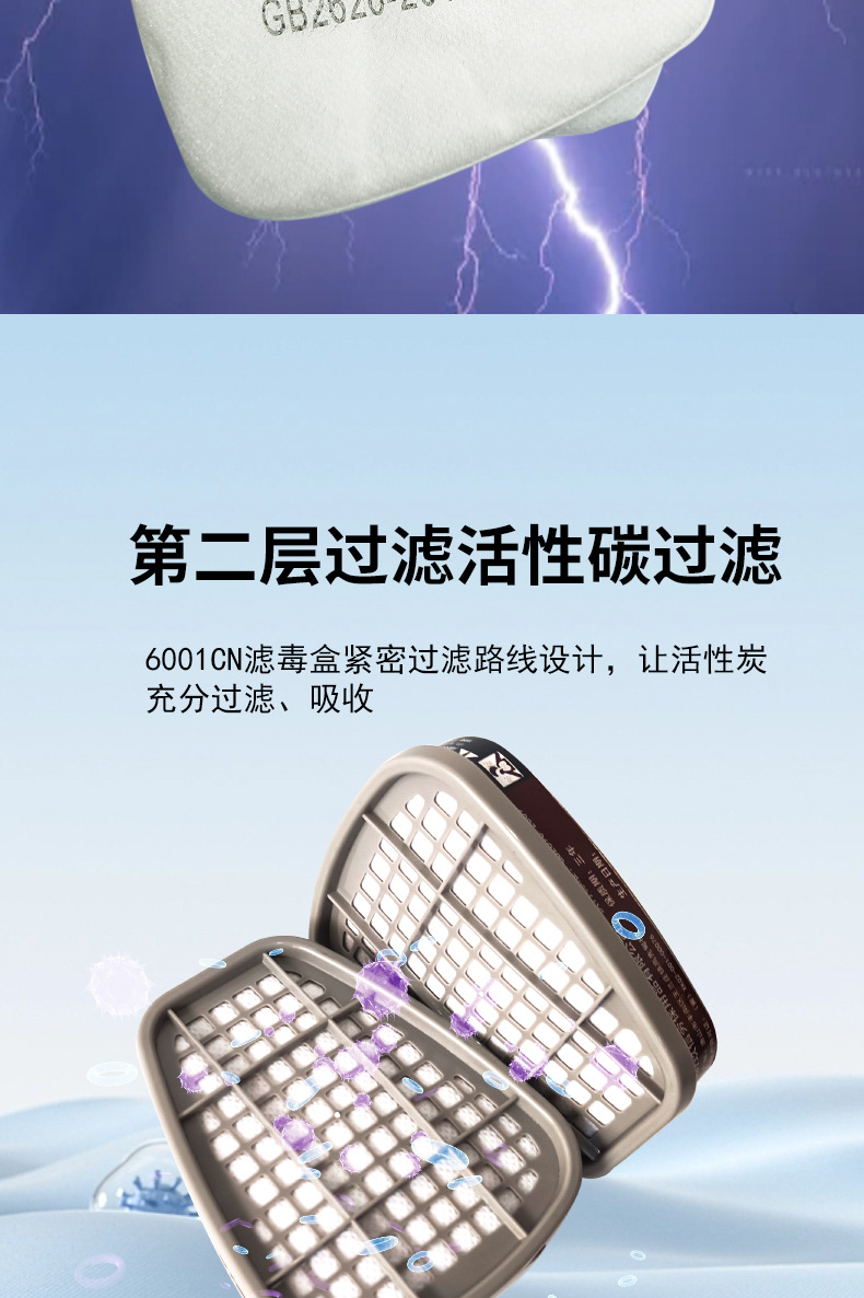 普达410防毒面具喷漆农药化工防异味装修防尘毒口罩