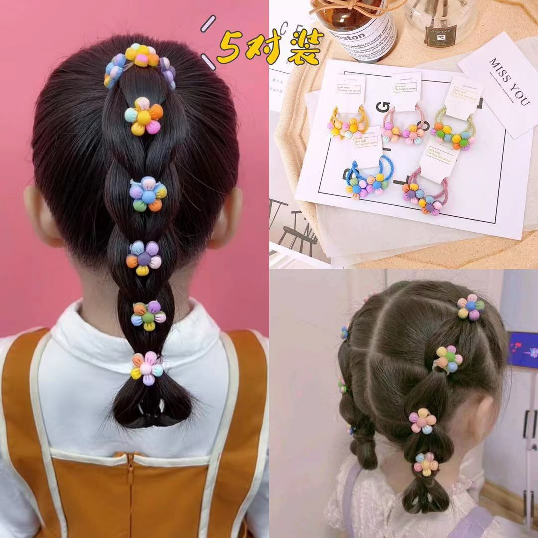 儿童彩色花朵皮筋